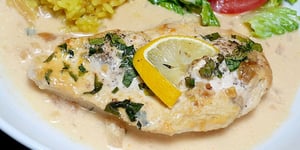 POULET, SAUCE CRÉMEUSE À L'AIL ET AU CITRON