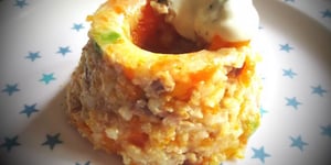 Photo de la Recette: Pudding aux Légumes et Poulet Sauce au Yaourt