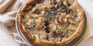 Photo de la Recette: Quiche Épaisse Topinambours Lapin Champignons