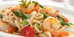 Linguine aux Crevettes et Légumes