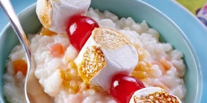 Riz au Lait et Chamalows Grillés, Comme des Brochettes de Saint-Jacques au Risotto