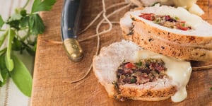 Photo de la Recette: Roulé de Dinde Farcie à la Mozzarellissima, aux Champignons, et au Bacon