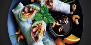 Photo de la Recette: Roulés de Porc et de Noix de Cajou à la Feuille de Riz