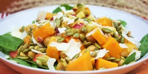 Photo de la Recette: Salade de Courge Rôtie, Pomme et Pois Chiche