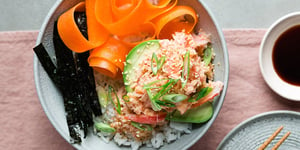 Photo de la Recette: Salade de Crabe Crémeuse, Avocat et Carottes