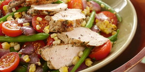 Salade de Dindon, Haricots Verts, Mais et Tomates