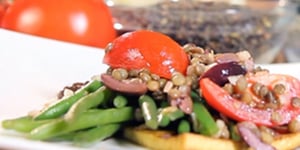 Photo de la Recette: SALADE DE HARICOTS EXTRA FINS AUX LENTILLES