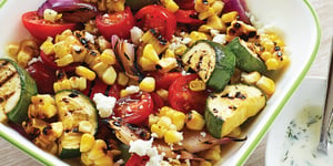 Photo de la Recette: Salade de Légumes Grillés et Vinaigrette au Yogourt et à L’aneth