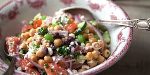 Photo de la Recette: SALADE DE LÉGUMINEUSES À LA GRECQUE