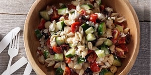 Photo de la Recette: SALADE DE PÂTES À LA GRECQUE