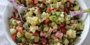 Photo de la Recette: Salade de Pommes de Terre au Saucisson à L'ail