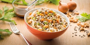 Salade de Riz Lentilles Carottes et Noix de Cajou