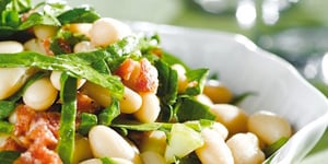 Photo de la Recette: Salade D'épinards au Chorizo et aux Haricots