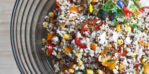 Photo de la Recette: Salade D'orge et de Quinoa aux Légumes Croquants et à la Féta