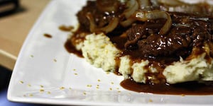 Photo de la Recette: SALISBURY STEAK AU CHAMPIGNONS ET OIGNONS