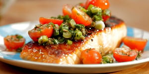 Photo de la Recette: SAUMON À LA SAUCE VIERGE SUR LE BBQ
