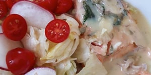 Saumon au Four Sauce Citron et Câpres
