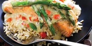 Photo de la Recette: Saumon Crémeux au Basilic Cuit au Four