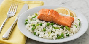 Photo de la Recette: SAUMON CROUSTILLANT AVEC RIZ AU CITRON