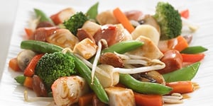 Photo de la Recette: Sauté Asiatique Légumes et Saucisses