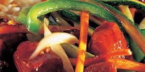 Photo de la Recette: Sauté de Porc aux Cerises et aux Légumes