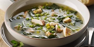 Photo de la Recette: SOUPE À LA MENTHE AUX PETITS POIS DU PRINTEMPS