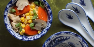 Photo de la Recette: Soupe au Poulet et Maïs de Style Asiatique