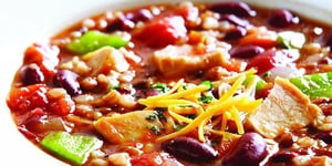 Soupe au Poulet Lentilles Haricots et Riz