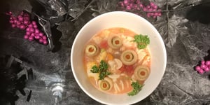 Photo de la Recette: Soupe aux Légumes et aux Yeux pour L'halloween