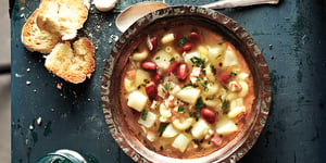 Photo de la Recette: Soupe aux Macaronis et aux Haricots Romains