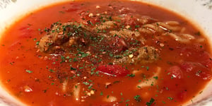 Photo de la Recette: Soupe aux Tomates et Boulettes de Boeuf