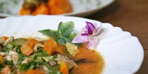 Photo de la Recette: Soupe D'automne au Poulet, Butternut & Noix de Muscade {sans gluten, sans lait}