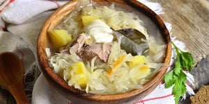 Photo de la Recette: Soupe de Chou au Farci et au Confit de Canard