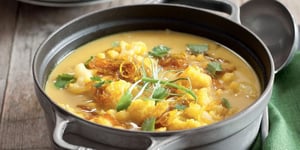 Soupe de Chou-fleur au Curry et Oignons