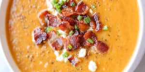 Soupe de Courge Butternut Rôti et Bacon