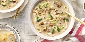 Photo de la Recette: Soupe de Nouilles aux Champignons et Restant de Dinde