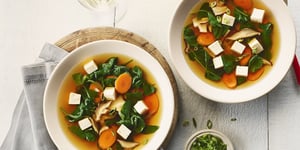 Photo de la Recette: Soupe de Tofu de Carottes et D’épinards