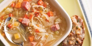 Photo de la Recette: Soupe Express au Jambon et Riz Brun