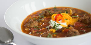 Photo de la Recette: Soupe Repas Mexicaine aux Saucisses Dalisa