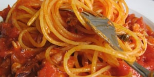Photo de la Recette: SPAGHETTI AU RAGOÛT DE PETITS CALMARS
