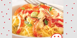 Photo de la Recette: Spaghetti de Courge Épicée au Basilic et aux Poivrons Rouges