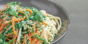Photo de la Recette: SPAGHETTI DE LÉGUMES AUX GRAINES DE CHANVRE