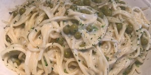 Photo de la Recette: Spaghetti Sauce Béchamel, Petit Pois