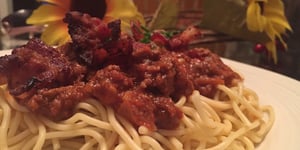 Photo de la Recette: Spaghetti Sauce Circulaire et Bacon