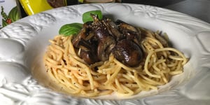 Spaghetti Sauce Rosée et Champignons