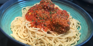 Photo de la Recette: Spaghetti Sauce Tomates et Boulettes Épicées