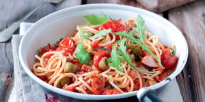 Photo de la Recette: Spaghettis au Thon et Tomates Cerises