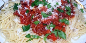 Photo de la Recette: Spaghettis aux Merguez façon Bolognaise