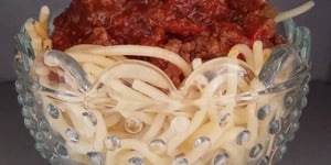 Photo de la Recette: Spaghettis Bolognaise à la Jamie Oliver Sans Gluten ( ni lait ni oeuf )