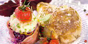 Photo de la Recette: Suprême de Poularde, Duo de Chou Rouge et Céleri